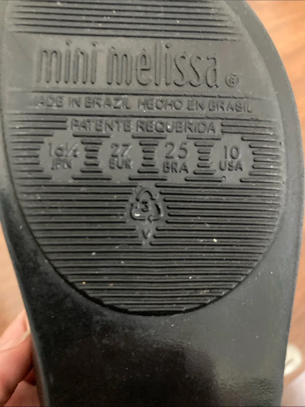 Mini Melissa Black Mary Jane Flats with Pearl Bow Accents Sz 10